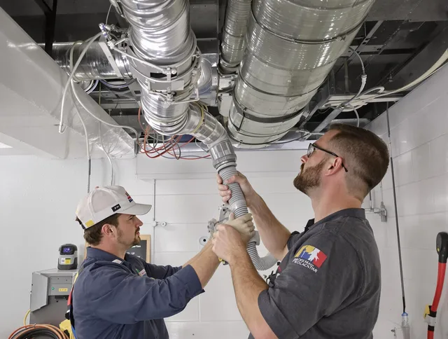 Hull Air Duct Cleaning technician performing thorough AC duct cleaning in Hull