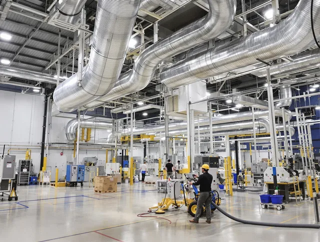 Hull Air Duct Cleaning team performing comprehensive industrial duct cleaning at a large facility in Hull