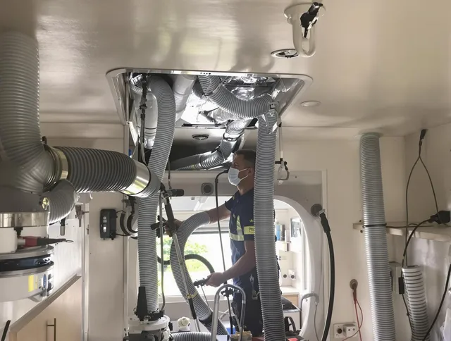 Hull Air Duct Cleaning specialist performing precise mobile home duct cleaning in Hull