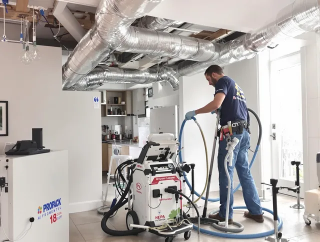 Hull Air Duct Cleaning technician performing advanced pure duct cleaning with specialized equipment in Hull